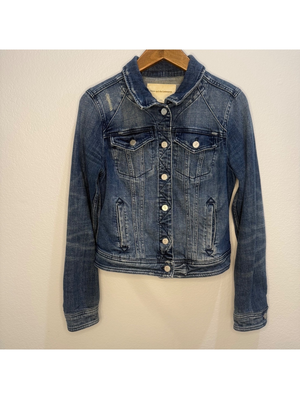 Pilcro and the letterpress distressed Blue Denim Jean Jacket